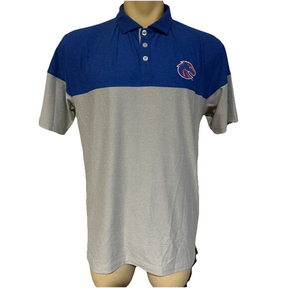 NEW Boise State BSU Broncos Colosseum Color Block Blue Gray Polo Shirt Men's L - Picture 2 of 8